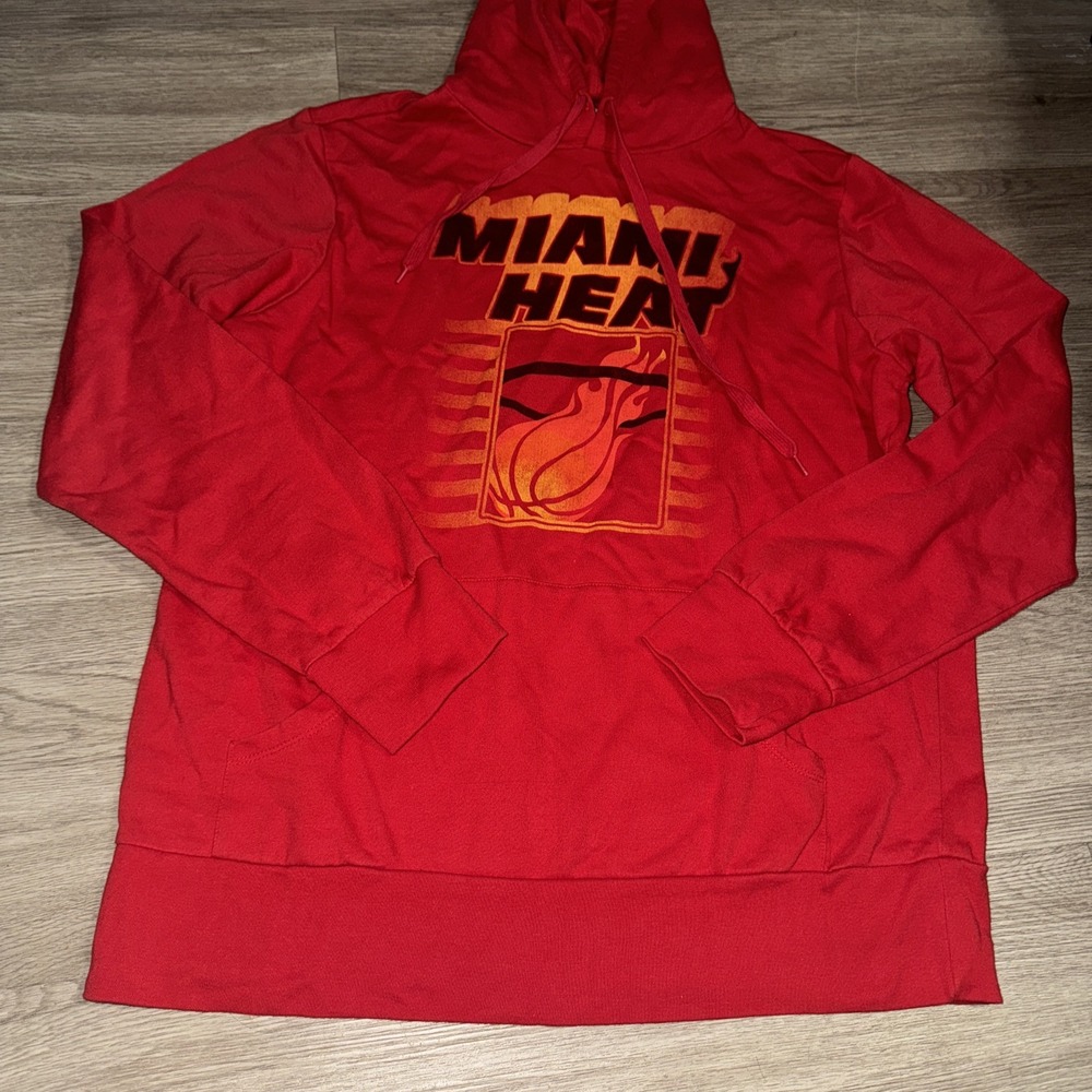 Vintage Miami Heat Hoodie Rare NBA Hardwood Classics Sweater XL Print